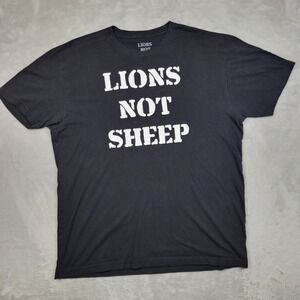 Lions‎ Not Sheep Shirt Mens XL Short Sleeve Graphic Tee USA Patriot Freedom 2A